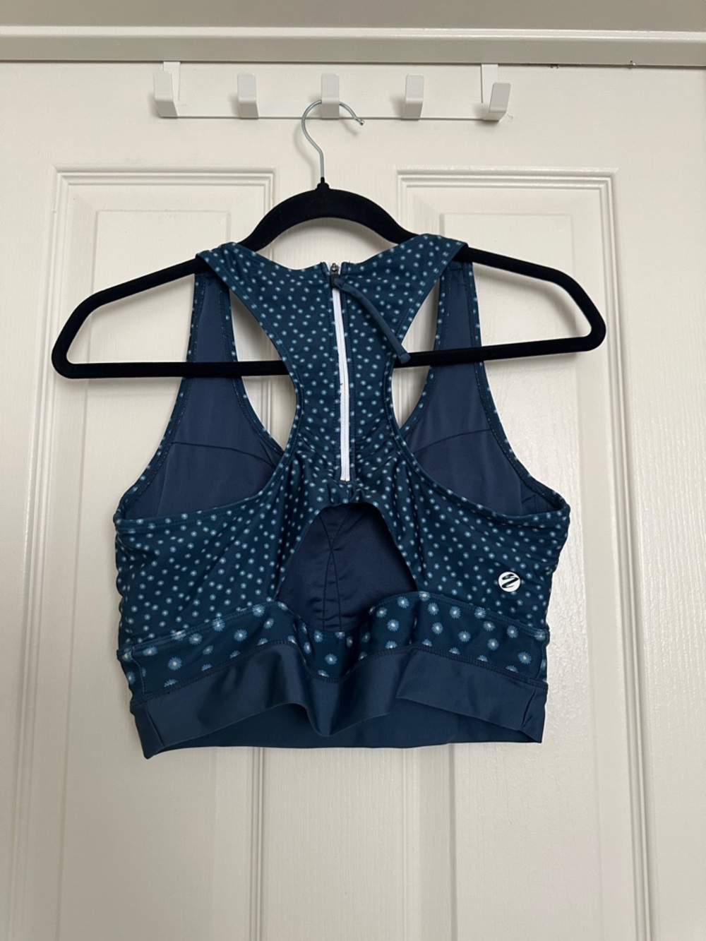 Blue Polka Dot Women’s Bikini Set - Sporty Crop Top & High-Waist Bottoms - Picture 4 of 7